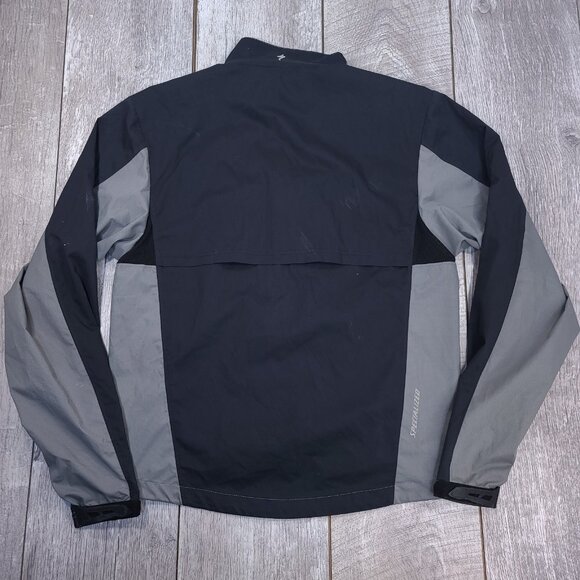 Specialized Mens Windbreaker Jacket Small Black Vented Lightweight Full Zip - Picture 2 of 7